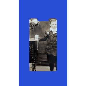 Real Photo Postcard RPPC Handsome Young Man Bow Tie Portrait NOKO Vintage  Boots